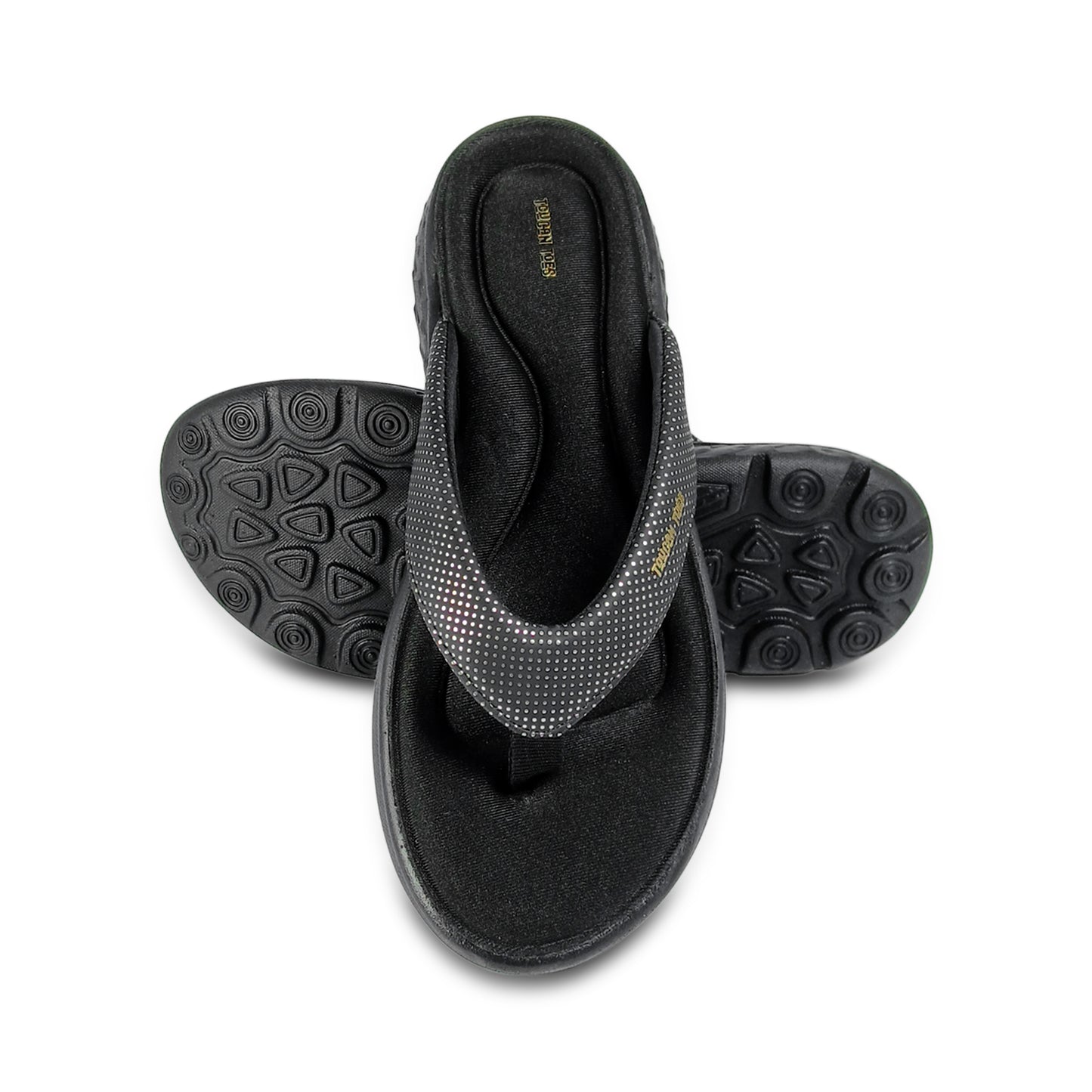 Plush Women’s Comfort Flip-Flops – Black