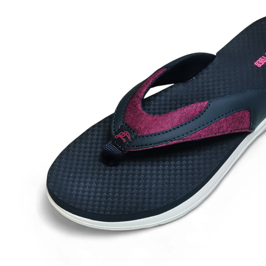 Toucantoes black and maroon flip-flop sandal with textured sole, men's comfortable footwear