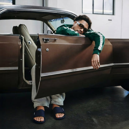 Laidback Men’s Padded Comfort Slider-Navy