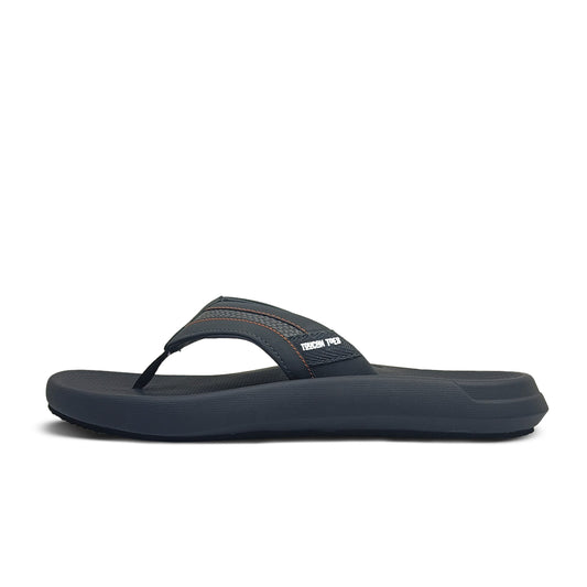 Toucantoes men's black flip-flop sandal with cushioned sole and logo, stylish durable footwear