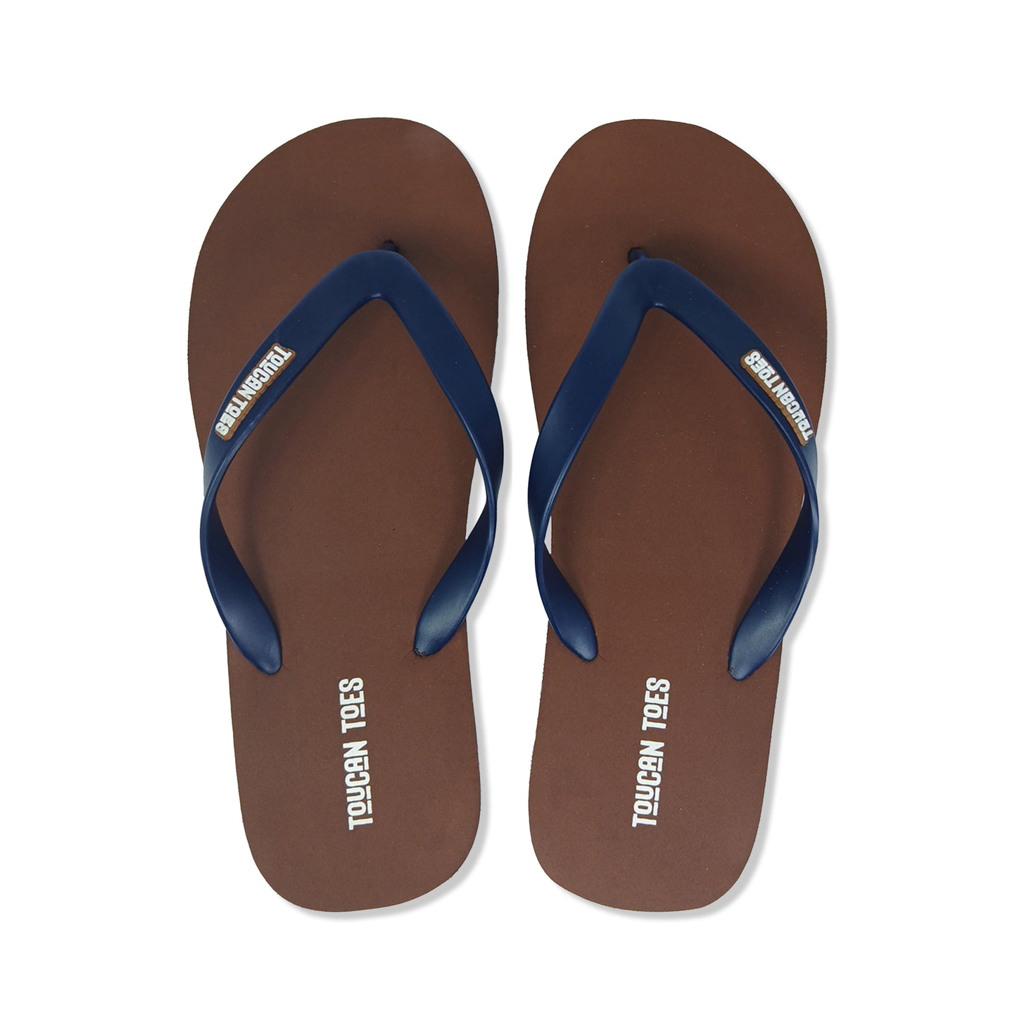 Toucantoes brown flip-flops with blue straps, stylish and comfortable footwear