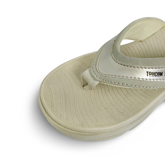 Toucantoes beige flip-flop sandal with textured sole, comfortable daily-wear footwear