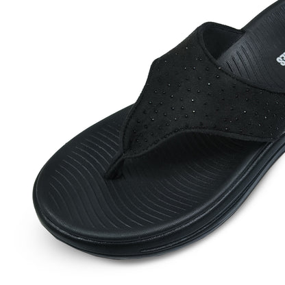 Riva Women’s Comfort Cushioned Flip Flops - Black