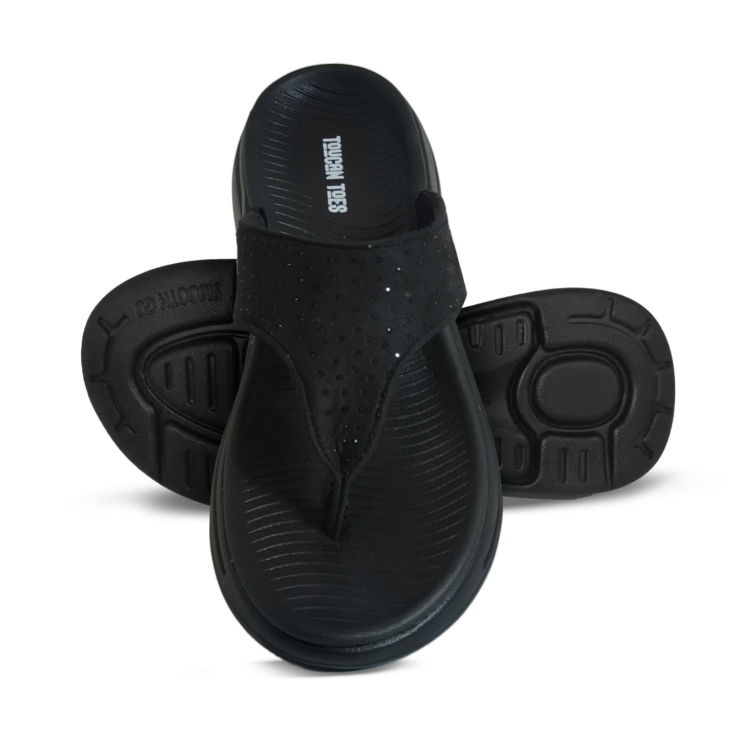 Riva Women’s Comfort Cushioned Flip Flops - Black