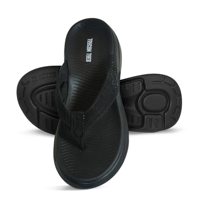 Plim Women’s Comfort Cushioned Flip Flops - Black