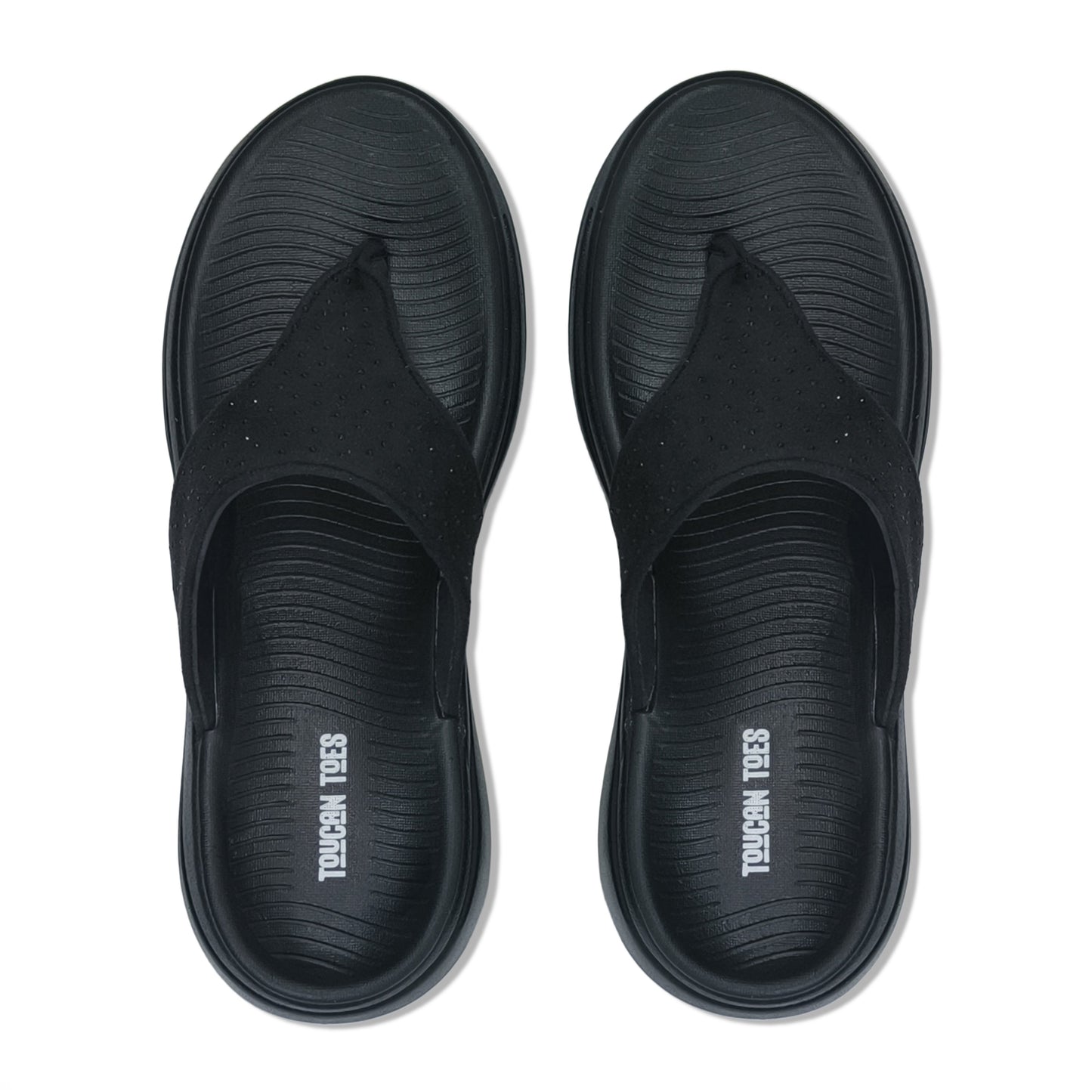 Riva Women’s Comfort Cushioned Flip Flops - Black