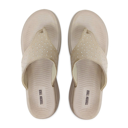Riva Women’s Comfort Cushioned Flip Flops - Beige