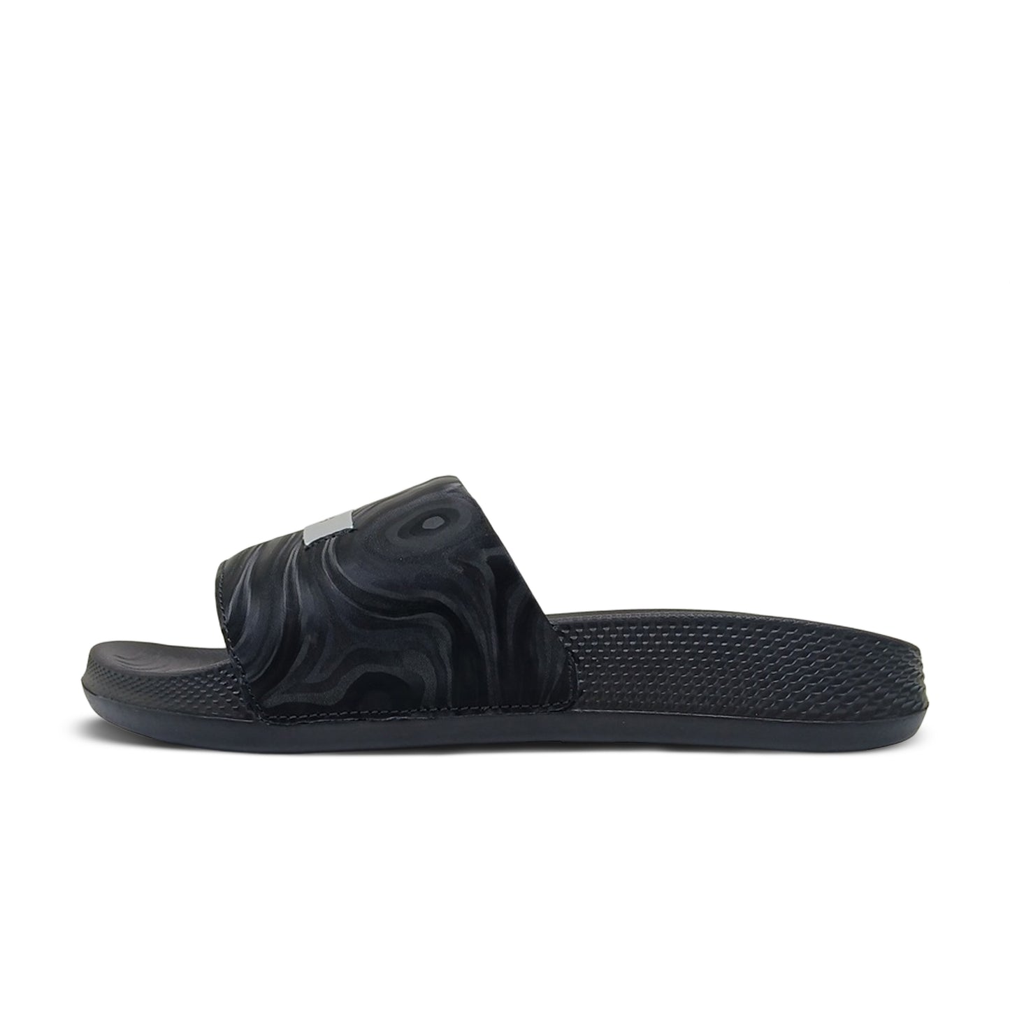 Toucantoes black slide sandal with textured strap and sole, stylish daily-wear footwear