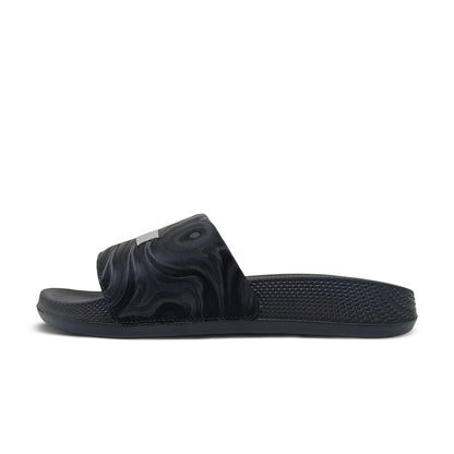 Toucantoes black slide sandal with textured strap and sole, stylish daily-wear footwear