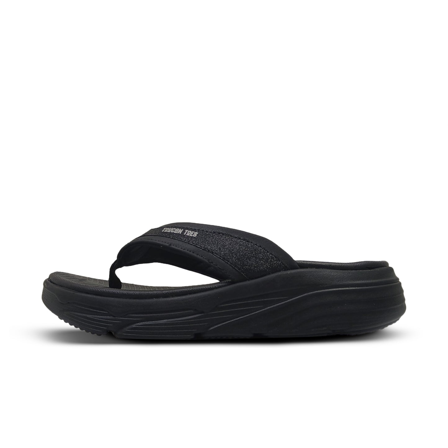 Toucantoes black flip-flop sandal with cushioned sole, stylish and durable daily footwear