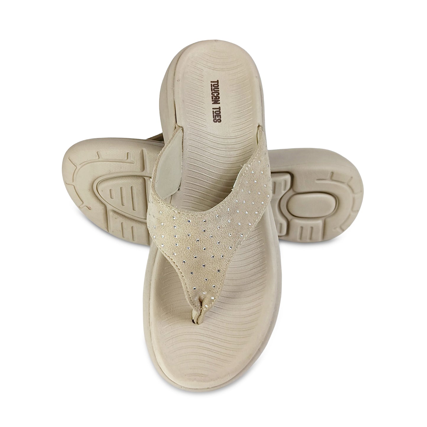 Riva Women’s Comfort Cushioned Flip Flops - Beige