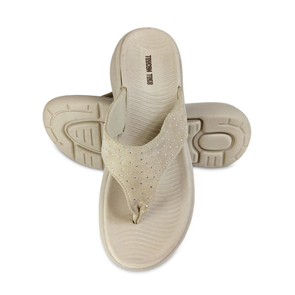 Riva Women’s Comfort Cushioned Flip Flops - Beige