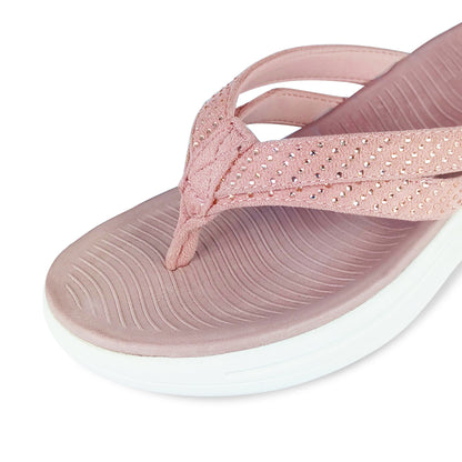 Plim Women’s Comfort Cushioned Flip Flops - Rose Gold