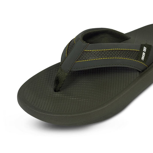 Zorro Men’s Super Soft Comfort Flip Flops – Olive
