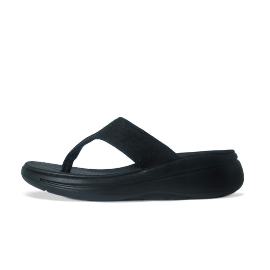 Riva Women’s Comfort Cushioned Flip Flops - Black