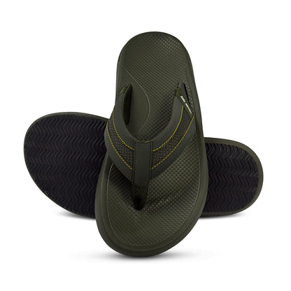 Zorro Men’s Super Soft Comfort Flip Flops – Olive