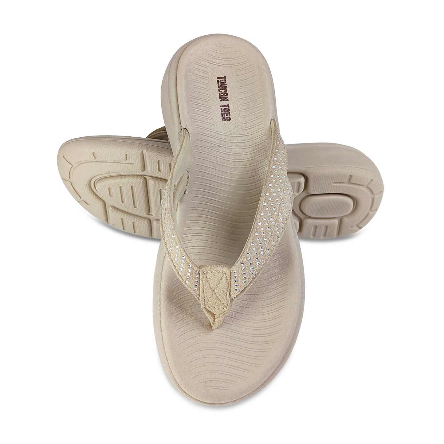 Plim Women’s Comfort Cushioned Flip Flops - Beige