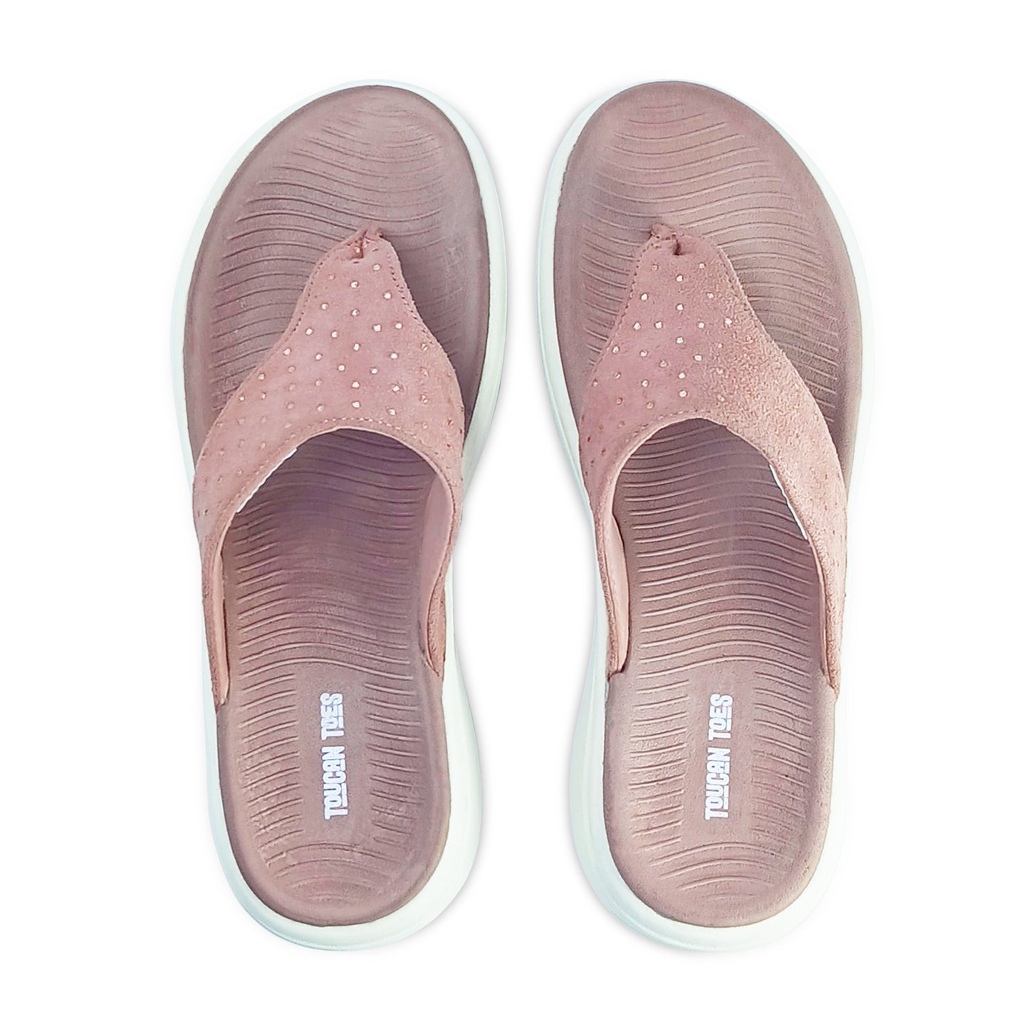 Riva Women’s Comfort Cushioned Flip Flops - Rose Gold