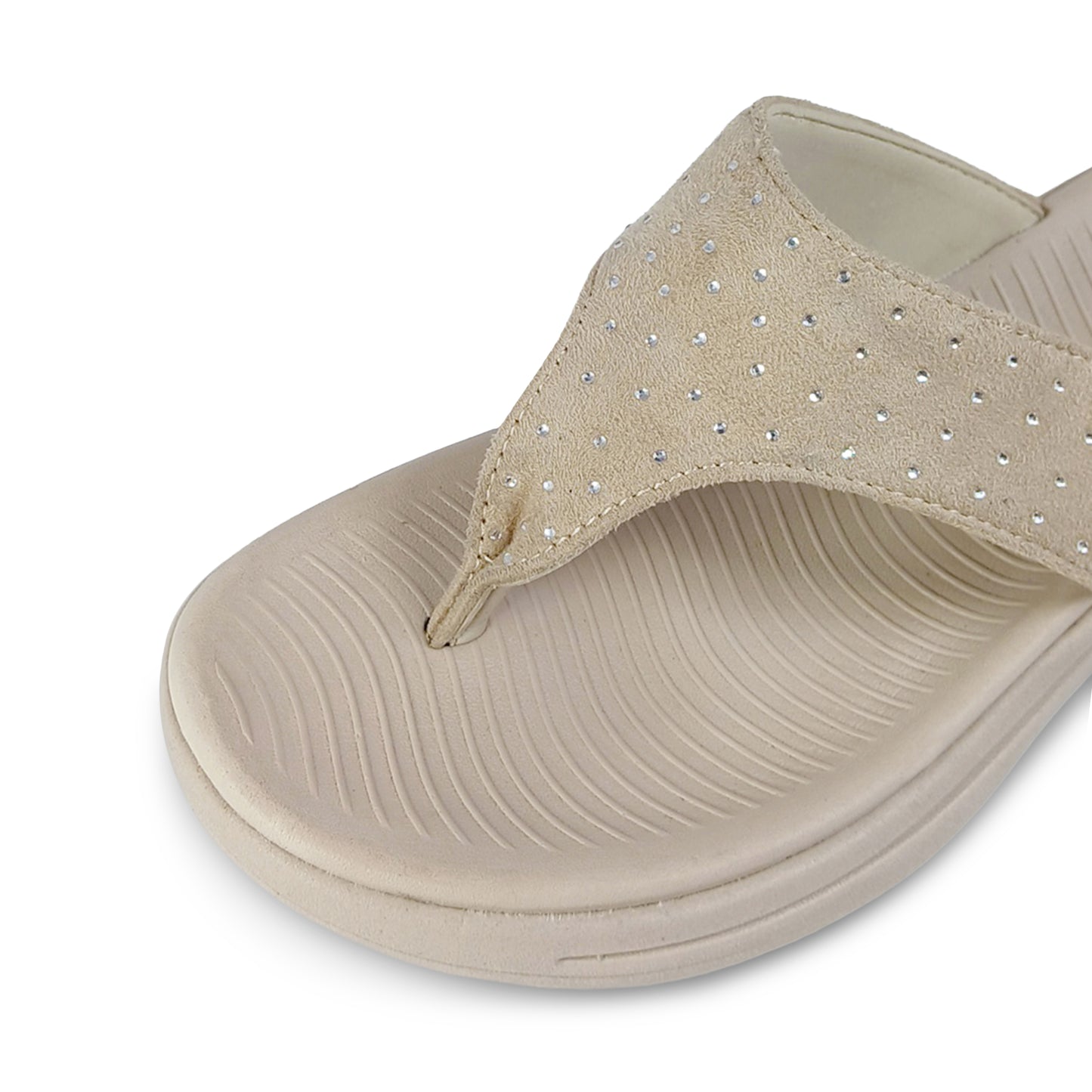 Riva Women’s Comfort Cushioned Flip Flops - Beige