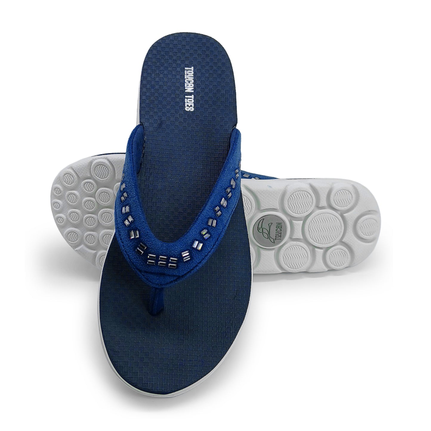 Crystal Women’s Comfort Flip-Flops – Navy