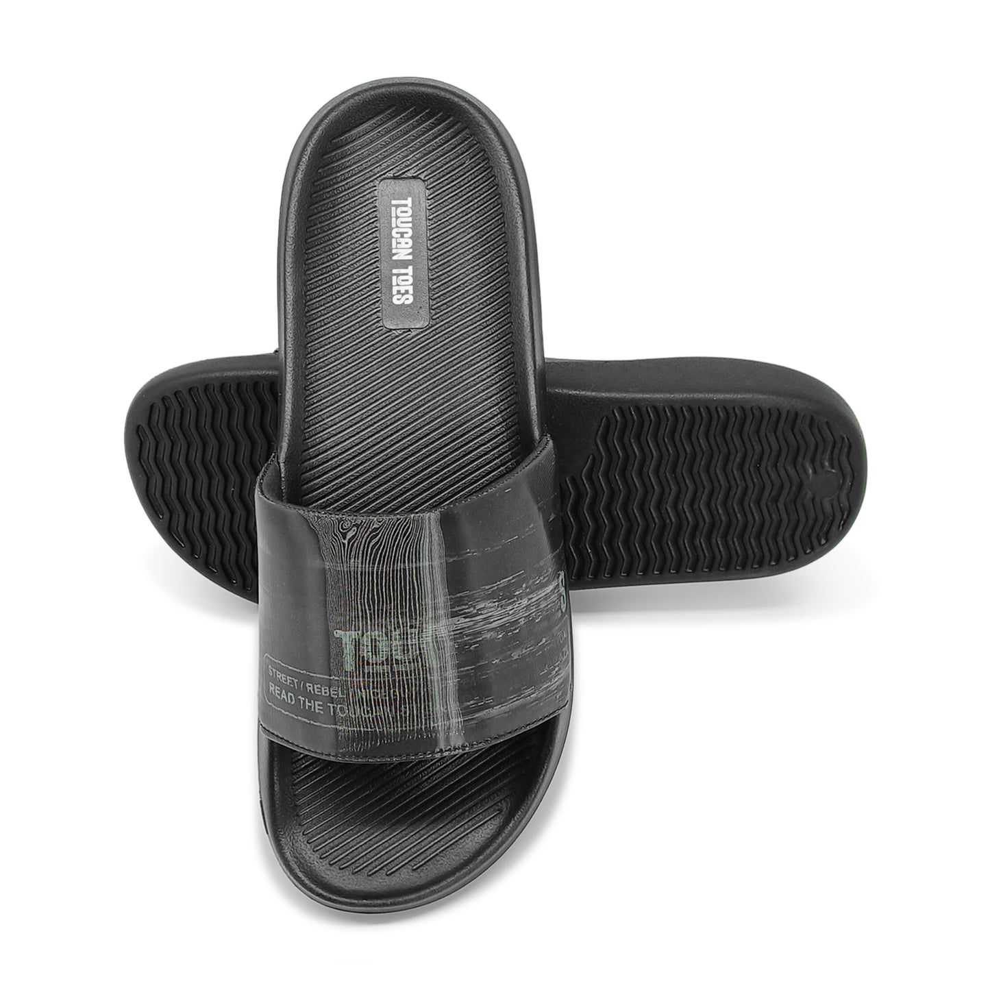 Glitch Men’s Soft Cushion Slider – Black