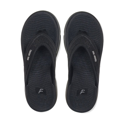 Toucantoes black flip-flops with textured sole and logo for men and women footwear