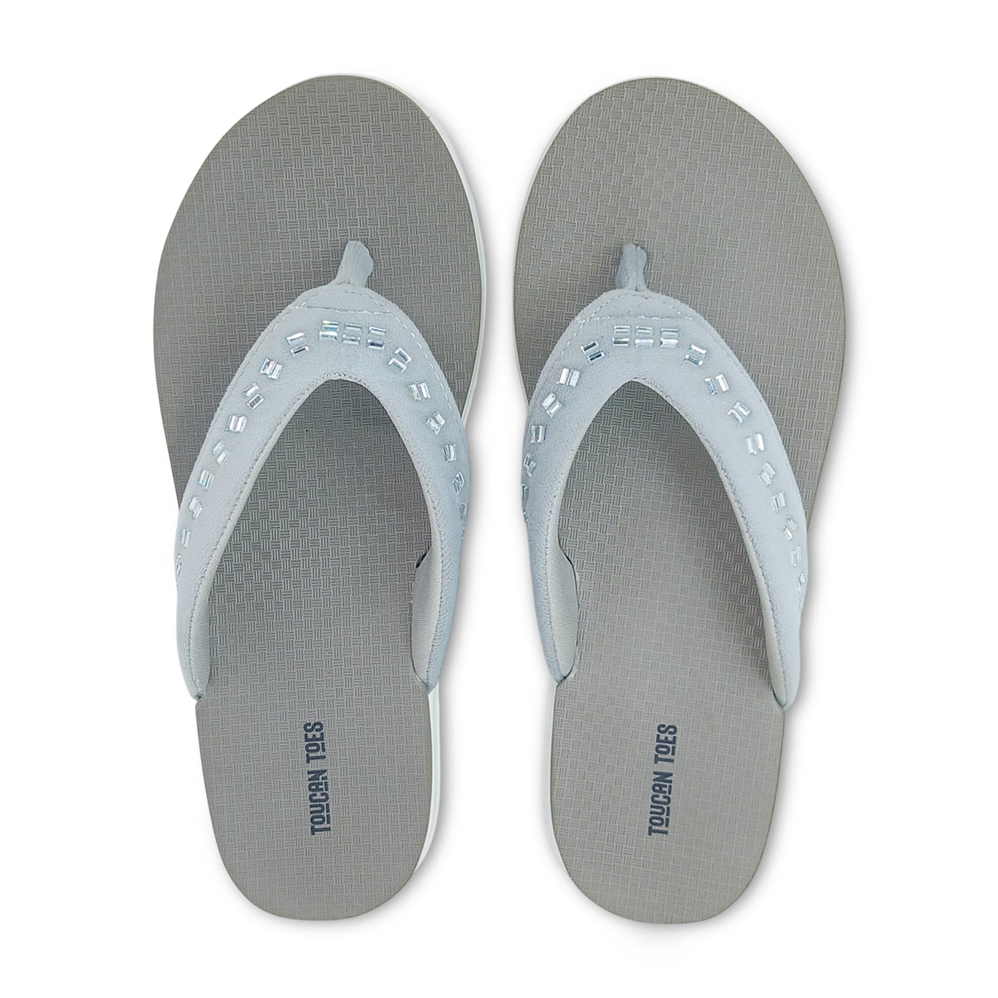 Crystal Women’s Comfort Flip-Flops – Grey