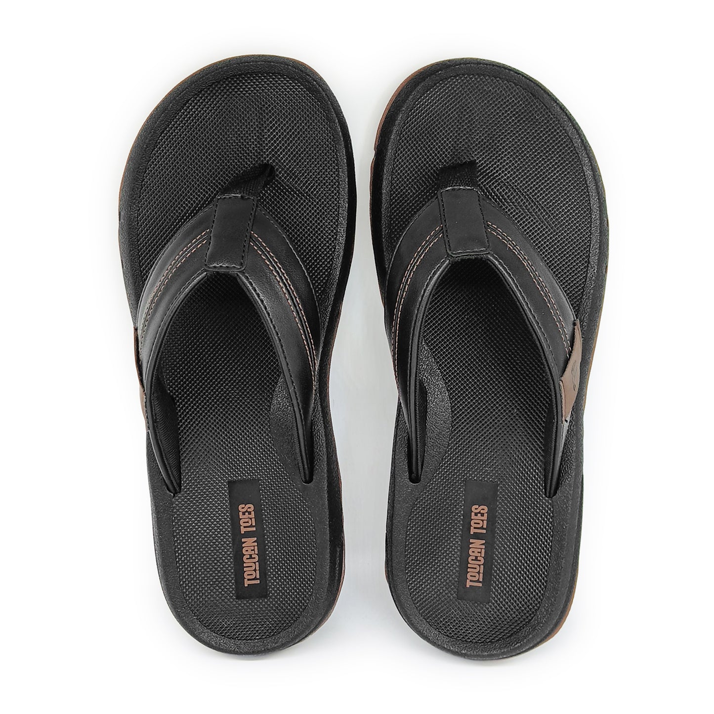 Vance Men’s Soft Cushion Flip-Flops – Black