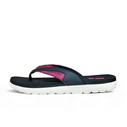 Toucantoes stylish maroon and navy flip-flop with cushioned white sole, premium comfort footwear