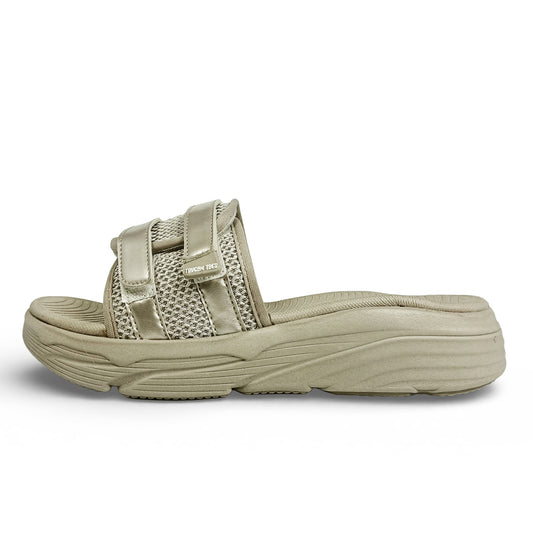 Bounce Women's Sliders | Soft Cushion Dual-Strap, Beige