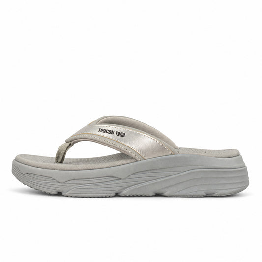 Cloud Women's Flip-Flops | Soft Pastel Cushion Comfort, Grey