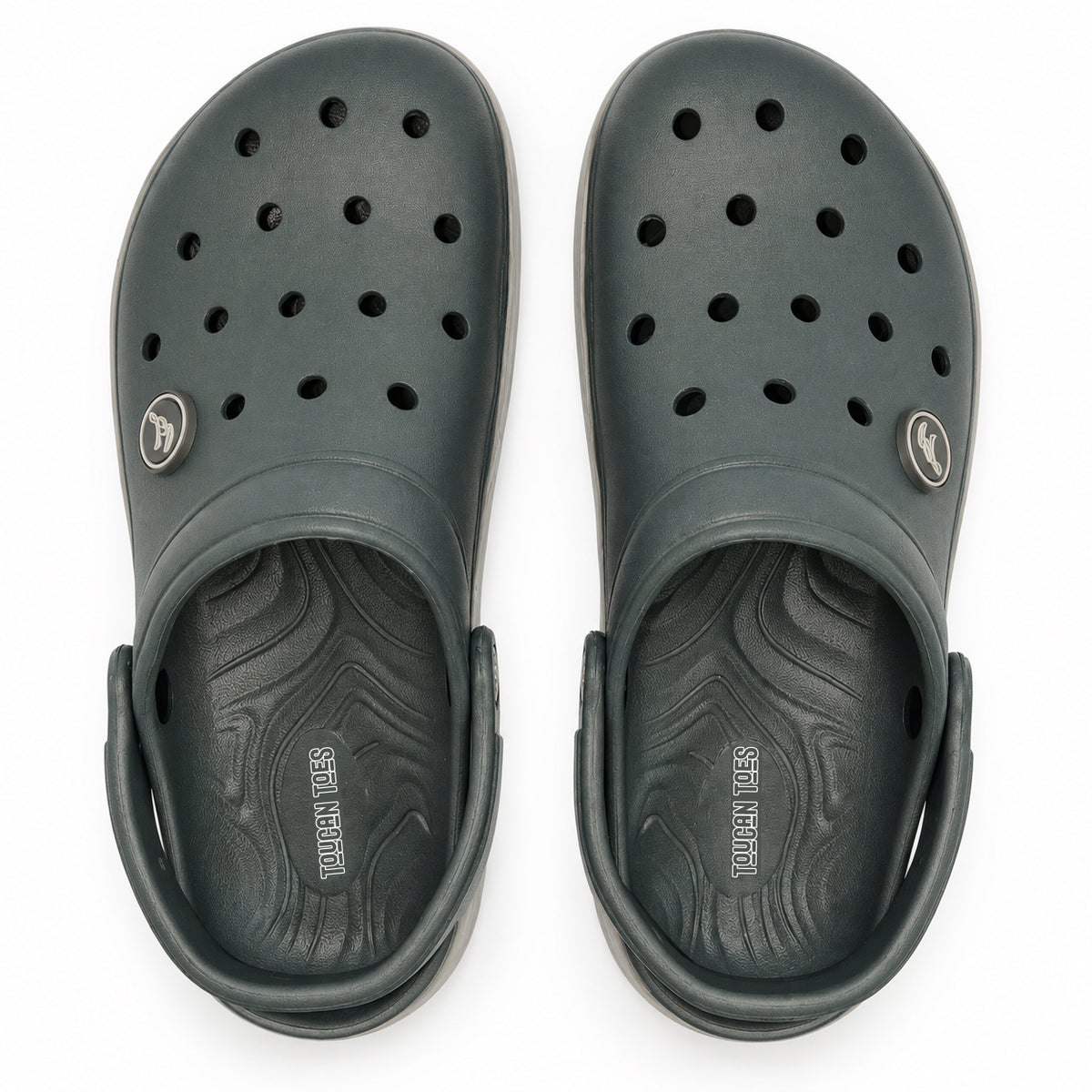 Top view of Toucantoes Frank men's grey clogs
