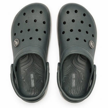 Top view of Toucantoes Frank men's grey clogs