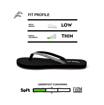 Lumia Women’s Comfort Flip Flops - Black