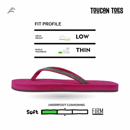 Lumia Women’s Comfort Flip Flops - Fuchsia Pink