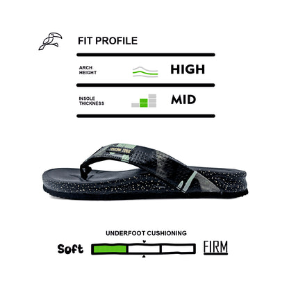 Phantom Men’s Camouflage Flip-Flops - Black