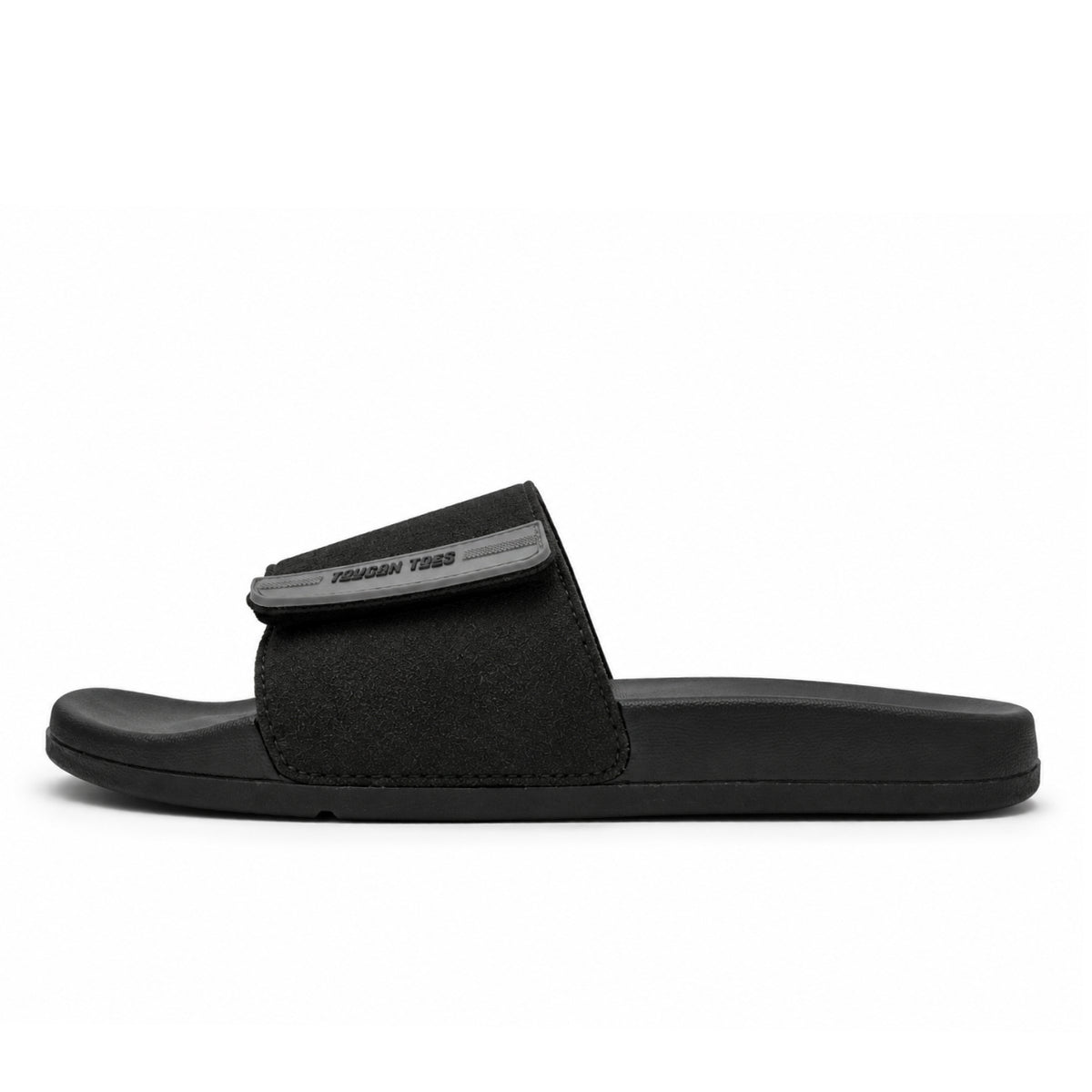 Bruce men's black slide, side view