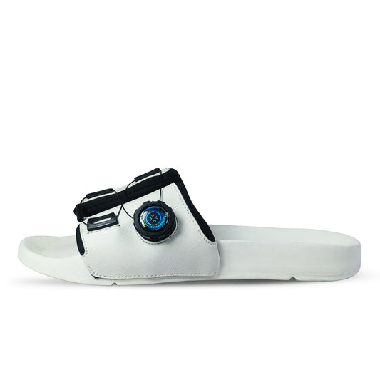 Formula Men's Sliders | Adjustable Dial Fit, White