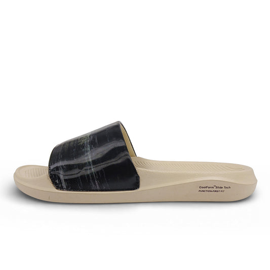 Glitch Men's Sliders | 3D Strap Soft Cushion, Beige