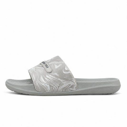 Halo Men's Sliders | Marble Design Cushion Comfort, Grey