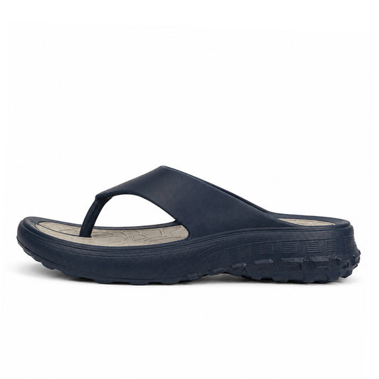 Toucantoes Hyper men's flip-flops in grey, side view showing the cushioned sole