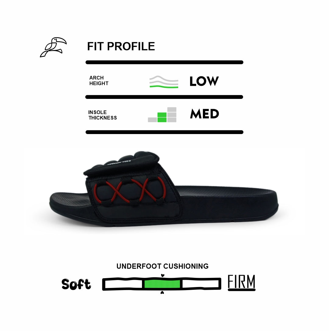 Laidback Men’s Padded Comfort Slider - Black
