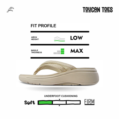 Plim Women’s Comfort Cushioned Flip Flops - Beige