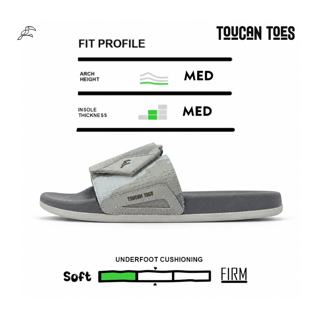 Sniper Men’s Super Soft Comfort Slide – Grey