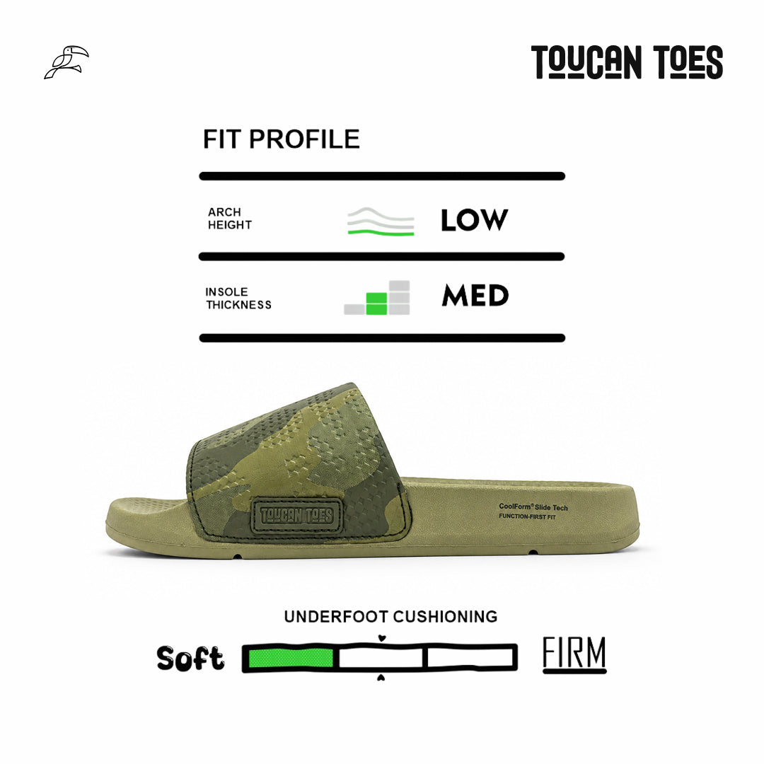 Troy Men’s Soft Cushion Camo Slider – Khaki